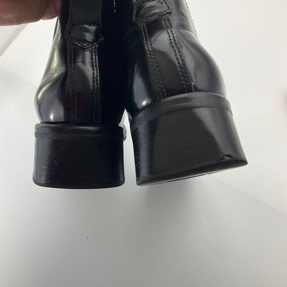 Cole Haan Womens Sz 7B Black Leather Chunky Chelsea Boots Slip-On Shoes Brazil - Picture 9 of 13